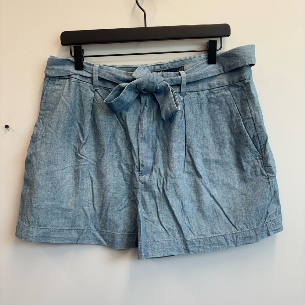 Polo Ralph Lauren size 14 Chambray Shorts Belted